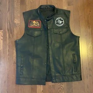 U.S.A Motorcycle Leather Jacket Vest